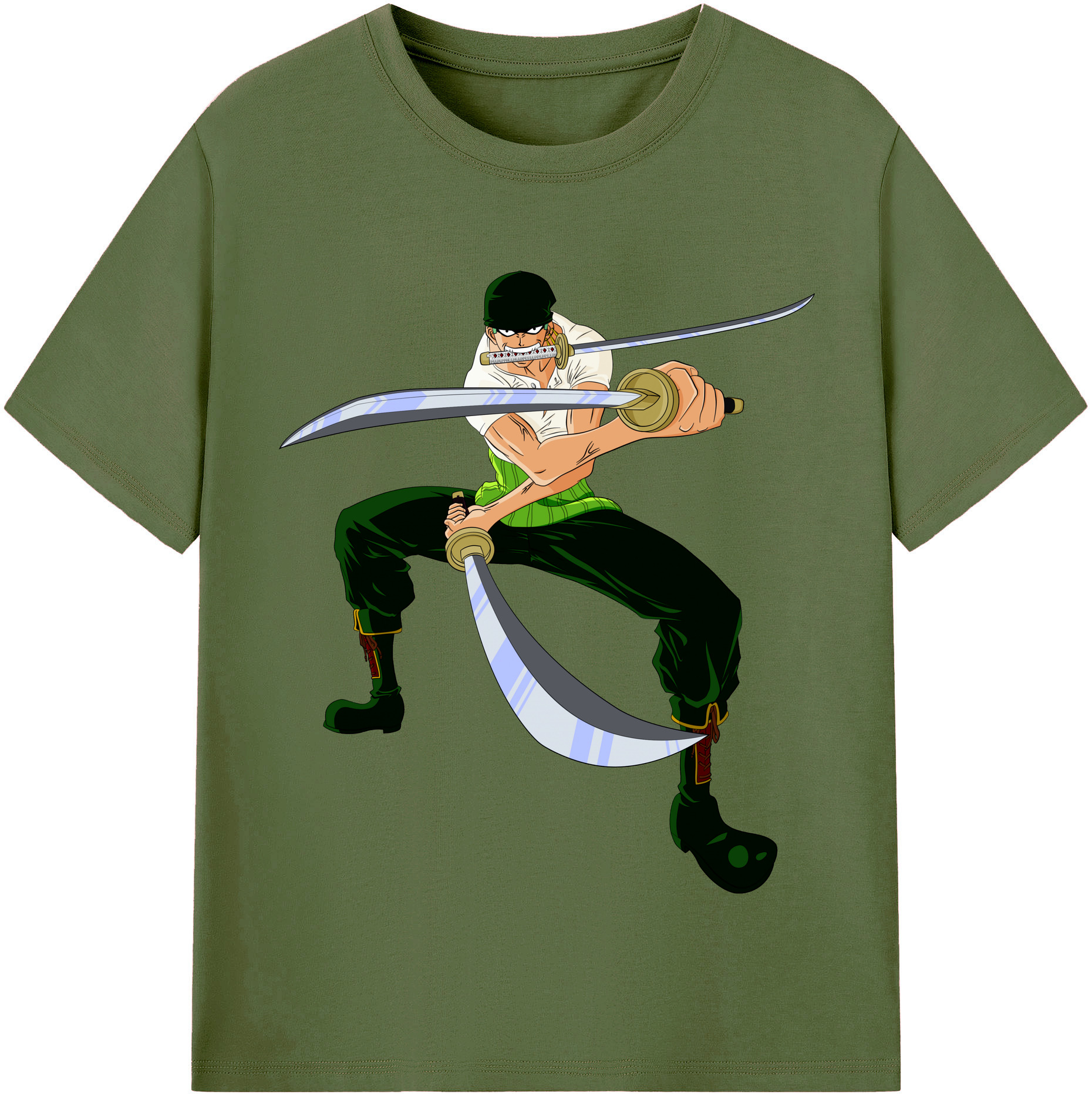 ワンピース ロロノア・ゾロ ONE PIECE Roronoa Zoro 綿100％半袖Tシャツ（フロントプリント）